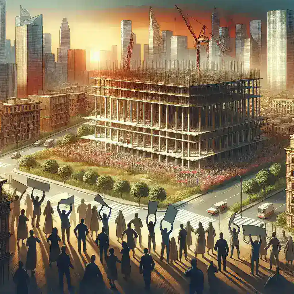 Alt text: "Imagem da cidade com tecnologia urbana inovadora, representando as preocupações levantadas pelo cancelamento do projeto Brightwork, focando na inovação urbana e seu impacto no desenvolvimento sustentável."